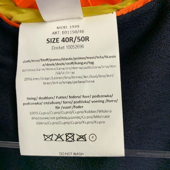 PAUL SMITH Size 40 Navy Wool Linen Peak Lapel Sport Coat - Picture 9 of 10